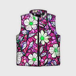 Детский жилет Цветочный розовый витраж