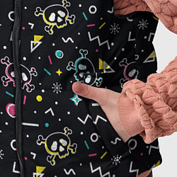 Детский жилет Паттерн с черепами и геометрическими фигурами в ст, цвет: 3D-черный — фото 2