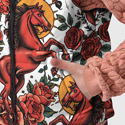 Детский жилет Красный конь в стиле татуировки, цвет: 3D-черный — фото 2