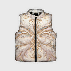Детский жилет Перламутровый орнамент с перьями