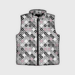 Детский жилет Цветочный серо-розовый узор ретро, цвет: 3D-черный