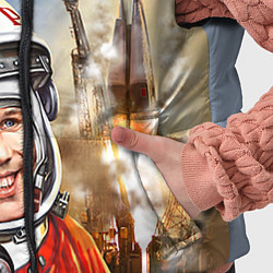 Детский жилет Гагарин взлетает, цвет: 3D-светло-серый — фото 2