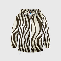 Ветровка с капюшоном детская Шкура зебры, цвет: 3D-белый