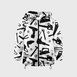 Ветровка с капюшоном детская Строитель 7, цвет: 3D-черный