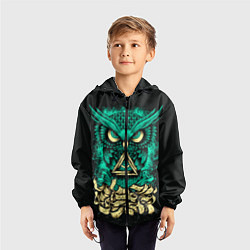 Ветровка с капюшоном детская Bring Me The Horizon: Owl, цвет: 3D-черный — фото 2
