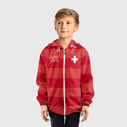 Ветровка с капюшоном детская Сборная Швейцарии по футболу, цвет: 3D-белый — фото 2