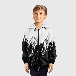 Ветровка с капюшоном детская Трава фото, цвет: 3D-черный — фото 2