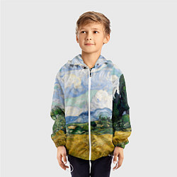 Ветровка с капюшоном детская Ван Гог Картина, цвет: 3D-белый — фото 2