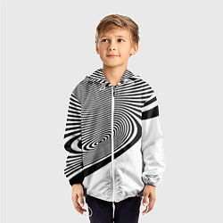 Ветровка с капюшоном детская Black & White Illusion, цвет: 3D-белый — фото 2