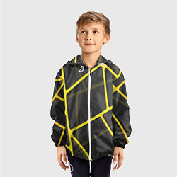 Ветровка с капюшоном детская Желтая сетка, цвет: 3D-белый — фото 2