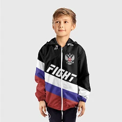 Ветровка с капюшоном детская Fight Russia, цвет: 3D-белый — фото 2