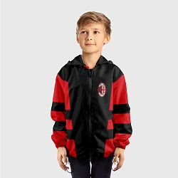Ветровка с капюшоном детская АC Milan: Black Sport, цвет: 3D-черный — фото 2