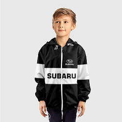 Ветровка с капюшоном детская Subaru: Black Sport, цвет: 3D-белый — фото 2