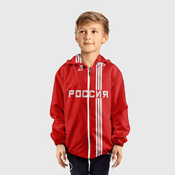 Ветровка с капюшоном детская Россия: Красная машина, цвет: 3D-белый — фото 2