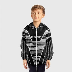 Ветровка с капюшоном детская CS:GO Grey Camo, цвет: 3D-белый — фото 2