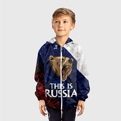 Ветровка с капюшоном детская Russia: Roaring Bear, цвет: 3D-белый — фото 2