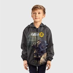 Ветровка с капюшоном детская Fallout 76, цвет: 3D-черный — фото 2
