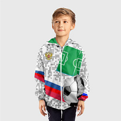 Ветровка с капюшоном детская Русский футбол, цвет: 3D-белый — фото 2