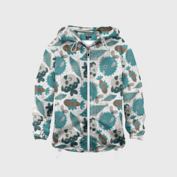 Ветровка с капюшоном детская Экзотическая рыба морей, цвет: 3D-белый