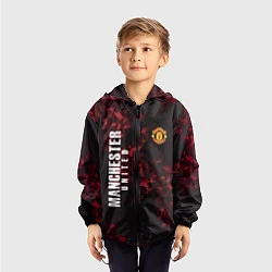 Ветровка с капюшоном детская Manchester United, цвет: 3D-черный — фото 2
