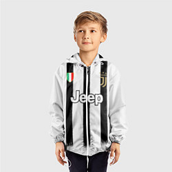 Ветровка с капюшоном детская Juventus home 20-21, цвет: 3D-белый — фото 2
