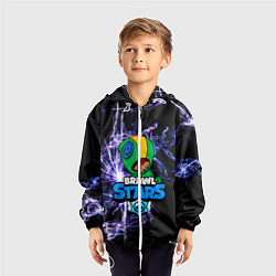 Ветровка с капюшоном детская BRAWL STARS LEON, цвет: 3D-белый — фото 2