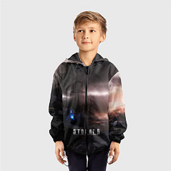 Ветровка с капюшоном детская STALKER GAME, цвет: 3D-черный — фото 2
