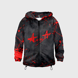 Ветровка с капюшоном детская АлисА, цвет: 3D-черный