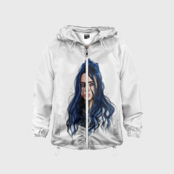 Ветровка с капюшоном детская BILLIE EILISH, цвет: 3D-белый