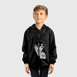 Ветровка с капюшоном детская Выжигющий Искру, цвет: 3D-черный — фото 2