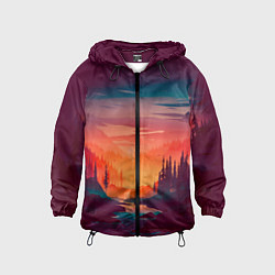 Детская ветровка Minimal forest sunset