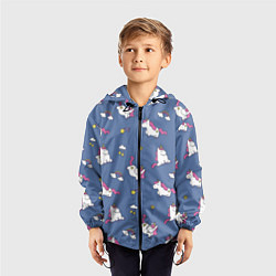 Ветровка с капюшоном детская Сон единорога, цвет: 3D-черный — фото 2