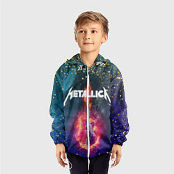 Ветровка с капюшоном детская Metallicaспина, цвет: 3D-белый — фото 2