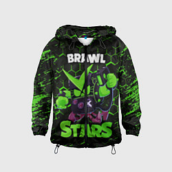 Ветровка с капюшоном детская BRAWL STARS VIRUS 8 BIT, цвет: 3D-черный