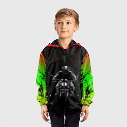 Ветровка с капюшоном детская МОТОЦИКЛЫ, цвет: 3D-черный — фото 2