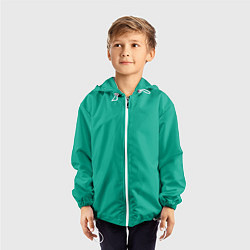 Ветровка с капюшоном детская Зеленый, цвет: 3D-белый — фото 2