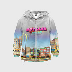 Ветровка с капюшоном детская HOTLINE MIAMI, цвет: 3D-белый