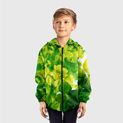 Ветровка с капюшоном детская Листья, цвет: 3D-черный — фото 2