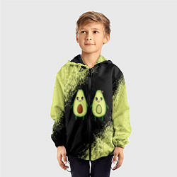 Ветровка с капюшоном детская Авокадо, цвет: 3D-черный — фото 2