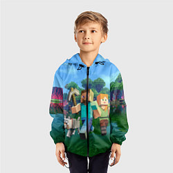 Ветровка с капюшоном детская Minecraft, цвет: 3D-черный — фото 2
