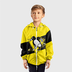 Ветровка с капюшоном детская Питтсбург Пингвинз, цвет: 3D-белый — фото 2