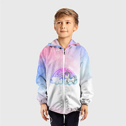 Ветровка с капюшоном детская Единорог, цвет: 3D-белый — фото 2
