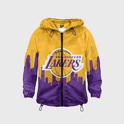 Ветровка с капюшоном детская LOS ANGELES LAKERS, цвет: 3D-черный