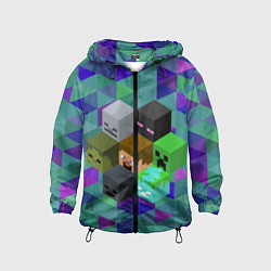Ветровка с капюшоном детская Minecraft, цвет: 3D-черный