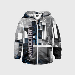 Ветровка с капюшоном детская Minecraft, цвет: 3D-белый