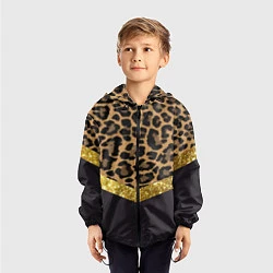 Ветровка с капюшоном детская Леопардовый принт, цвет: 3D-черный — фото 2