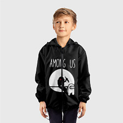 Ветровка с капюшоном детская AMONG US, цвет: 3D-черный — фото 2