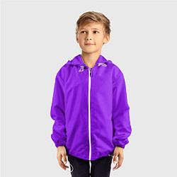 Ветровка с капюшоном детская Фиолетовый, цвет: 3D-белый — фото 2