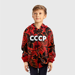 Ветровка с капюшоном детская СССР хохлома, цвет: 3D-черный — фото 2