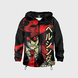 Ветровка с капюшоном детская Хеллсинг, цвет: 3D-черный